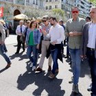 Tudanca, en el centro, ayer en Valladolid. LETIZIA PÉREZ