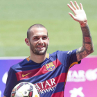 Aleix Vidal ayer en su presentación de azulgrana.