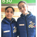 Las gimnastas leonesas Paula Serrano y Olatz Rodríguez. DL