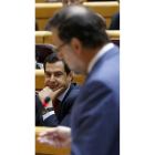 El presidente del Gobierno, Mariano Rajoy, ayer en el Senado.