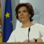 Soraya Sáenz de Santamaría comparece ante la prensa tras el Consejo de Ministros.