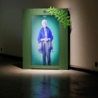 Una proyección de Jane Goodall en la exposición dedicada a la primatóloga en Los Ángeles. CAROLINE BREHMAN