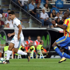 Asensio, con sus dos goles, evitó que el Valencia diera una sorpresa mayúscula en el Santiago Bernabéu. JAVIER LÓPEZ