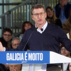 El presidente de la Xunta de Galicia Alberto Núñez Feijóo, durante su intervención en Vigo.