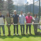 El equipo de gobierno, en la pista de pádel. ARAUJO