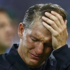 Bastian Schweinsteiger no pudo contener las lágrimas durante su despedida de la selección alemana.
