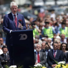 Comienzan los festejos en Kosovo por el 20 aniversario del final de la guerra. En la foto, Bill Clinton durante el discurso pronunciado en Pristina.