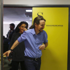 Pablo Iglesias en un receso de la primera reunión del Consejo Ciudadano Estatal. J. P. GANDUL