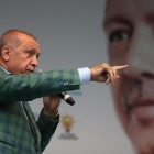 El presidente turco, Recep Tayyip Erdogan, durante un mitin en Estambul.