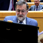 El presidente del Gobierno, Mariano Rajoy, en el Senado.