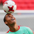 Cristiano Ronaldo en su último entrenamiento antes de debutar en la Confederaciones. S. DOLZHENKO