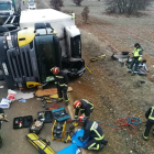 Estado en el que quedaron los vehículos tras el accidente.
