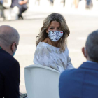 Yolanda Díaz durante el acto de homenaje de Estado a las víctimas de la pandemia. EMILIO NARANJO