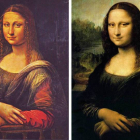 Imagen de la nueva Gioconda y la de Leonardo da Vinci.