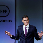 Sánchez presenta el balance de sus 100 días de Gobierno. E. NARANJO