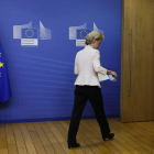 La presidenta de la Comisión Europea, Ursula von der Leyen, ayer en Bruselas. JULIEN WARNAND