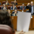 Herrera, en la respuesta a la procuradora socialista, ayer, en el Pleno de las Cortes.