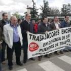Un momento de la concentración de los trabajadores de la azucarera