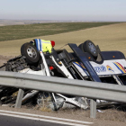 Estado en el que quedó el autobús tras el accidente, en 2012. RAÚL SANCHIDRIÁN