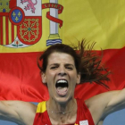 Beitia,en la celebración de su oro olímpico.