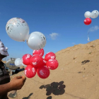 Lanzamiento de globos con combustible desde Gaza. /