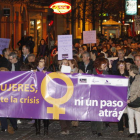 Manifestación por las calles de León para conmemorar el Día Internacional de las Mujeres.