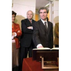 César Antonio Molina, junto a Miguel Ángel Moratinos y Carmen Calvo