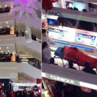 Aspecto del centro comercial Golden Eagle Internacional y del momento en que los camilleros se llevan el cuerpo de Tao Hsiao.