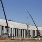 Imagen de archivo de las obras del AVE de Palencia a León en el año 2011.