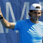 Nadal durante un entrenamiento del torneo madrileño.