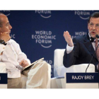 Mariano Rajoy junto a Felipe Calderón en el Foro Económico Mundial.