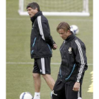 Guti, en primer plano, y Juande Ramos en un entrenamiento