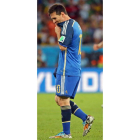Leo Messi con gesto de resignación y rabia tras caer ante Alemania en la final.