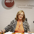 Cristina Herrero, presidenta de la Airef, en la presentación del informe, ayer. VÍCTOR CASADO