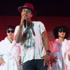 El cantante estadounidense Pharrell Williams en un concierto en el Max-Schmeling-Halle de Berlín, el martes pasado.