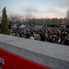 Acto celebrado en la estación de El Pozo en Madrid, donde explotaron varios artefactos.