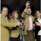 Herrera, Cospedal, Rajoy y Romero, ayer en Ciudad Real