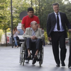 Fèlix Millet llega al último día del juicio del caso Palau, en la Ciutat de la Justícia.