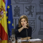La vicepresidenta, Soraya Sáenz de Santamaría, tras el Consejo de Ministros.