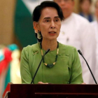 La líder birmana y premio Nobel de la Paz Aung San Suu Kyi.