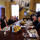 El presidente Barack Obama se reunió con los líderes del Congreso en la Casa Blanca.