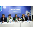 García Prieto, Redondo, Villanueva, Reyero, González Pereda y Martínez Majo, ayer, en la rueda de prensa.