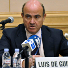 De Guindos, durante la rueda de prensa que ofreció ayer en Tokio.