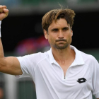 Ferrer celebra la victoria sobre Gasquet en Wimbledon.