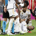 Militao se lesionó en el partido frente al Athletic Club. MIGUEL TOÑA