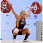Lidia Valentín en un momento de su participación en el Mundial donde acarició las medallas
