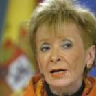 Fernández de la Vega, durante la rueda de prensa que ofreció tras el Consejo de Ministros