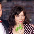 El director de cine Lars von Trier y la cantante Björk, en el festival de Cannes, en mayo del 2000.