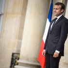 El presidente francés, Emmanuel Macron, ayer en el Palacio del Elíseo. CHRISTOPHE PETIT TESSON