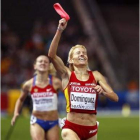 Marta Domínguez celebra su victoria en el mundial de Berlín.